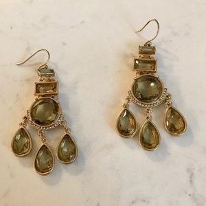 BANANA REPUBLIC Gold Gray Green Stone Drop Earring